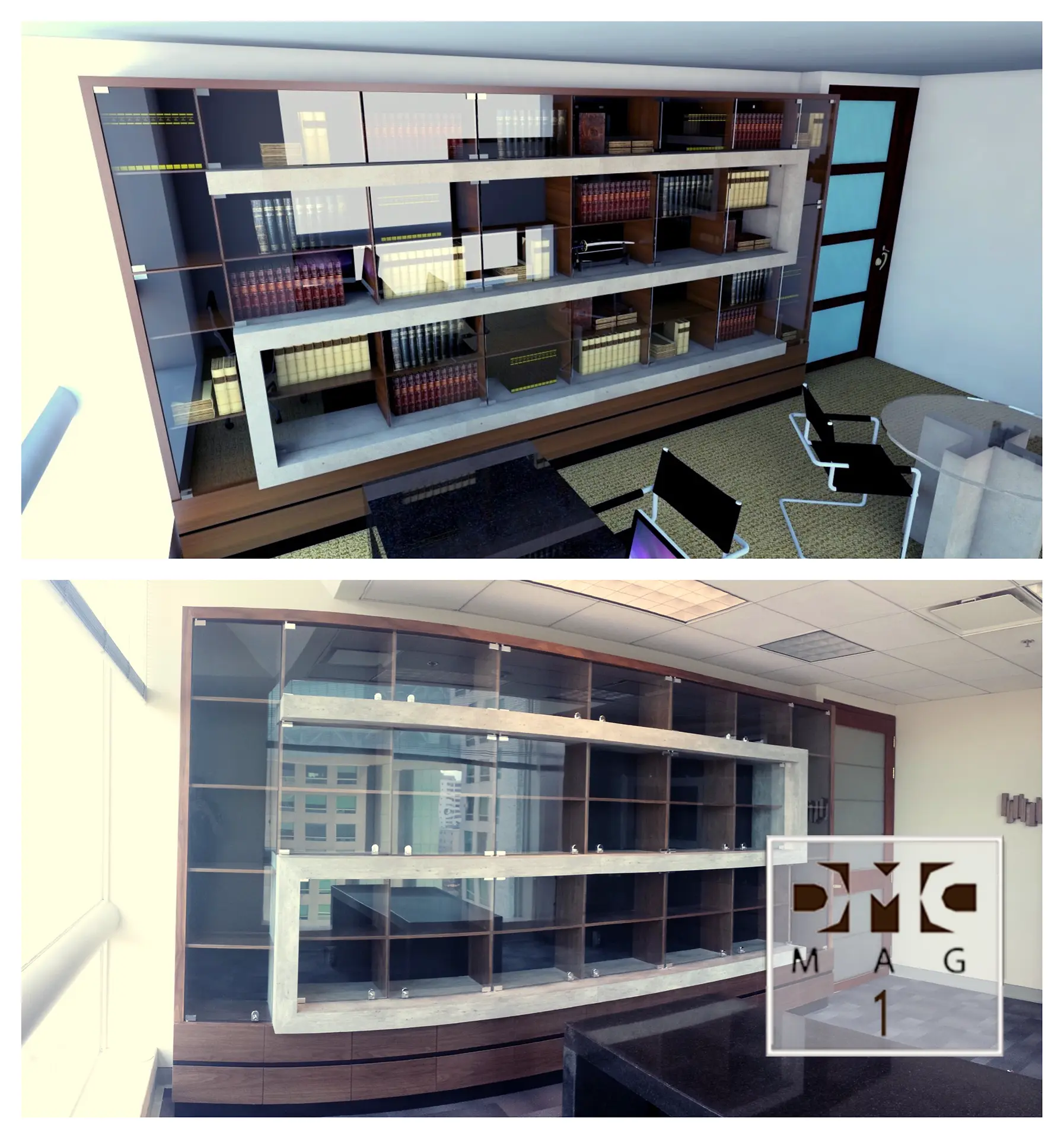 Render y mueble terminado